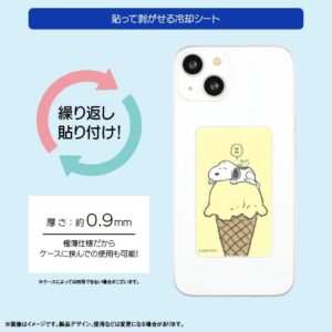 かわいいキャラクターデザインのスマホ用冷却シート ケースに挟んで使用可能な薄型仕様