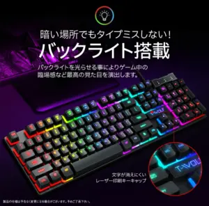 ゲーミングキーボード マウスセット ゲーミングキーボードマウスセット 有線 使いやすい 打ちやすい 104キー FPS ps5 ps4 switch 任天堂スイッチ PC LED ゲーミングキーボードマウス 防水 撥水 バックライト ゲーム 光る キーボード