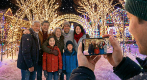 スマホ、スマートフォン、ガラスフィルム、レンズカバー、レンズフィルム、レンズ保護、耐傷性、9H、10H、ARコーティング、ARコート、反射防止、アンチリフレクション、透過、透過率、乱反射、イルミネーション、クリスマス、夜景、ゴースト、フレア、記念撮影、記念写真、思い出