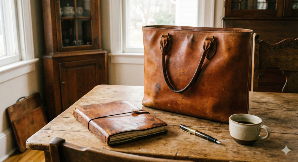 経変変化した本革製品