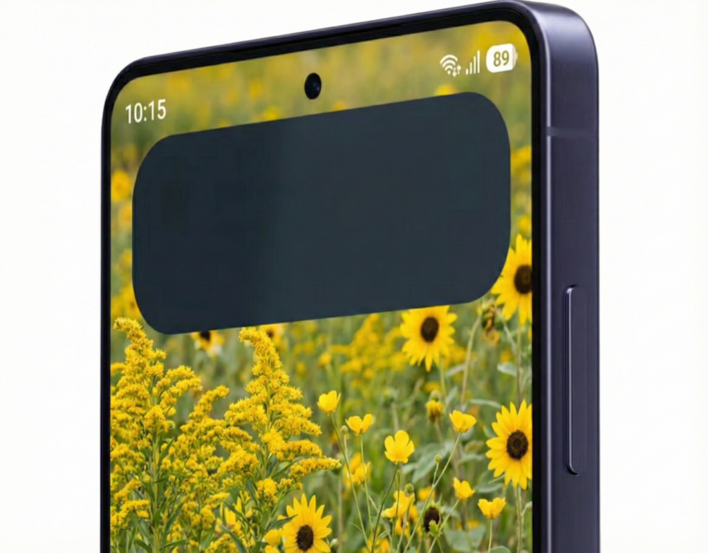 Samsung Galaxy S26シリーズの世界初のプライバシーディスプレイの紹介画像。認証コードの通知ポップアップのみをプライバシー保護で再度から見えにくくしている状態。