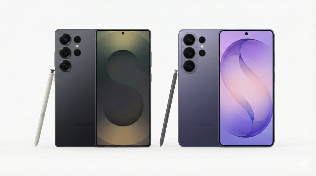 SamsungのGalaxy S26 UltraとS25 Ultraの比較画像