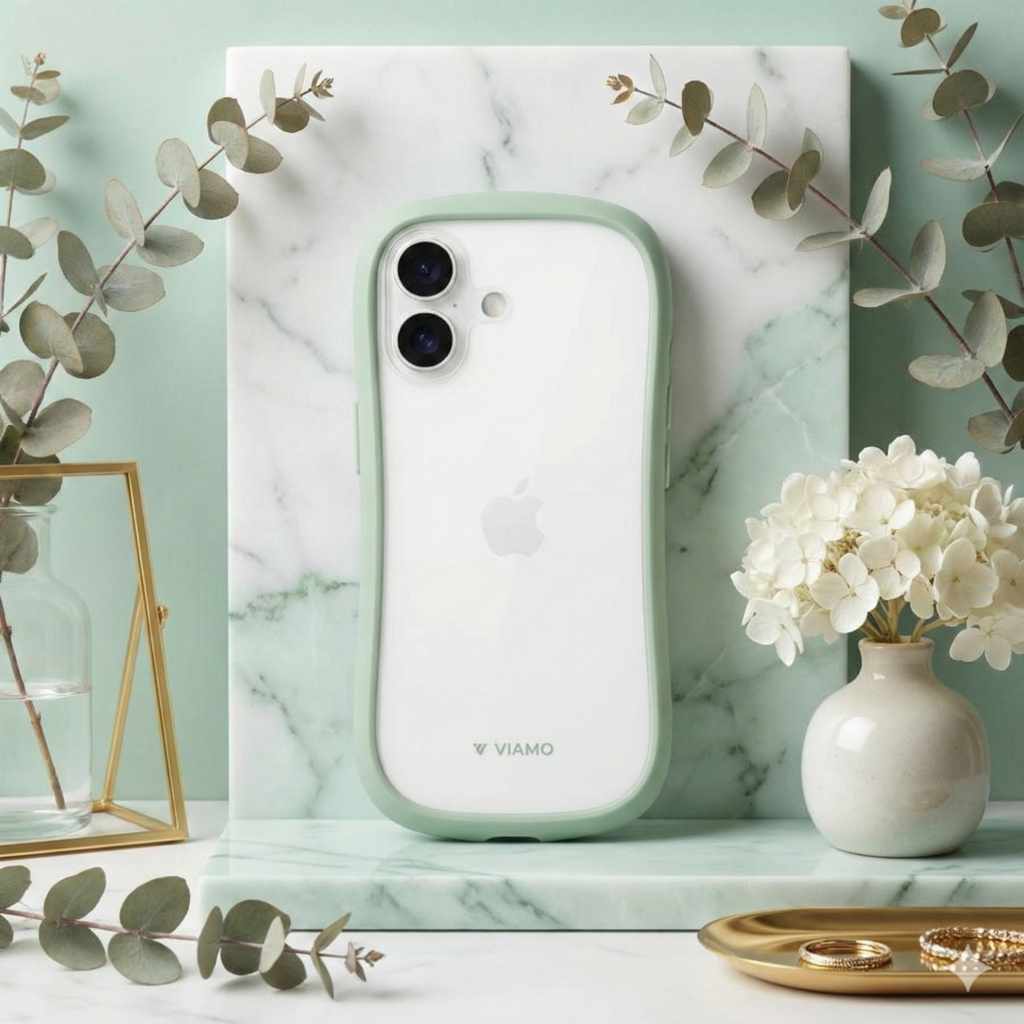 嵐の相葉雅紀さんをイメージさせるミントカラーの背面クリアガラススマホケースの商品画像