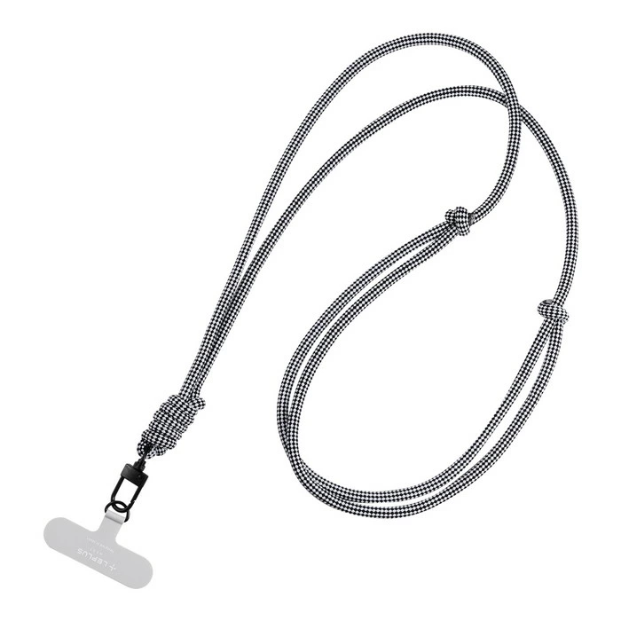 スマホストラップ 白 黒 挟み込み 2way 肩かけ 首かけ 多機種 ショルダーストラップ 多機能 パターン柄 ホワイト ブラック 挟み込みシート 丸紐 肩掛け 首掛け iPhone Android スマホ