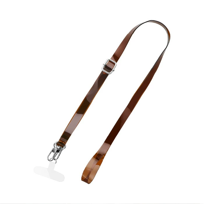 ショルダーストラップ スマートフォン 汎用 SHOULTY MULTI STRAP スマホショルダー ストラップ ショルダーストラップ ブラウン 茶 携帯 長さ調整 2WAY クリアタイプ おしゃれ カジュアル 首掛け 肩掛け 斜めがけ 挟むだけ 人気