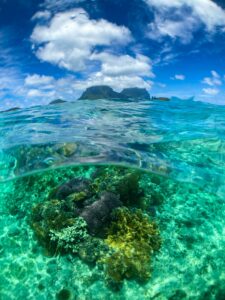 半水面、写真、スマホ、撮影、防水、海