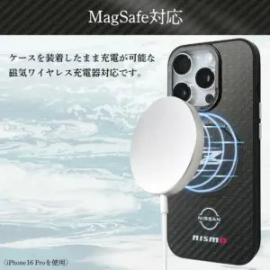 iPhone16 iPhone16Pro iPhone16ProMax ケース Z NISMO カバー Magsafe対応 日産 ゼット ニスモ ブラック ワイヤレス充電 マグセーフ カーボン ストラップ 公式