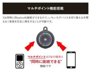 マルチポイント、防水、IPX6、浮水、スピーカー、SOUL、S-STORM JOY、S-STORM MINI、音楽、お風呂、入浴、旅行、登山、ハイキング、キャンプ、BBQ