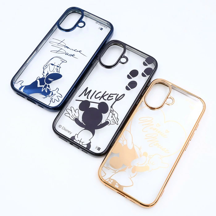 iPhone16 ケース クリアケース メタリック ミニーマウス カバー iPhone 16 ケース ミニー クリア iPhone16 アイフォン16 ディズニー キャラクター 耐衝撃 クリアケース 透明 ソフト ハード スマホケース かわいい 可愛い