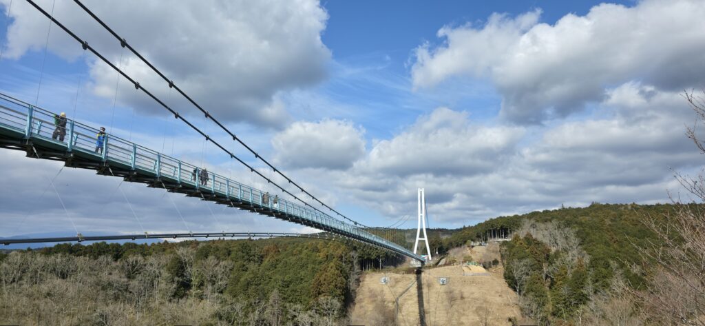 三島スカイウォークの吊り橋全体