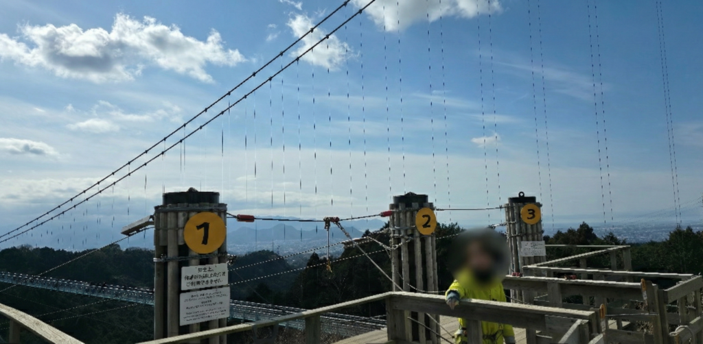 三島スカイウォークのロングジップスライドのスタート地点
